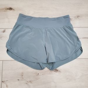Lululemon Run off Route High Rise 4" Shorts BUCA Blue Cast size 8